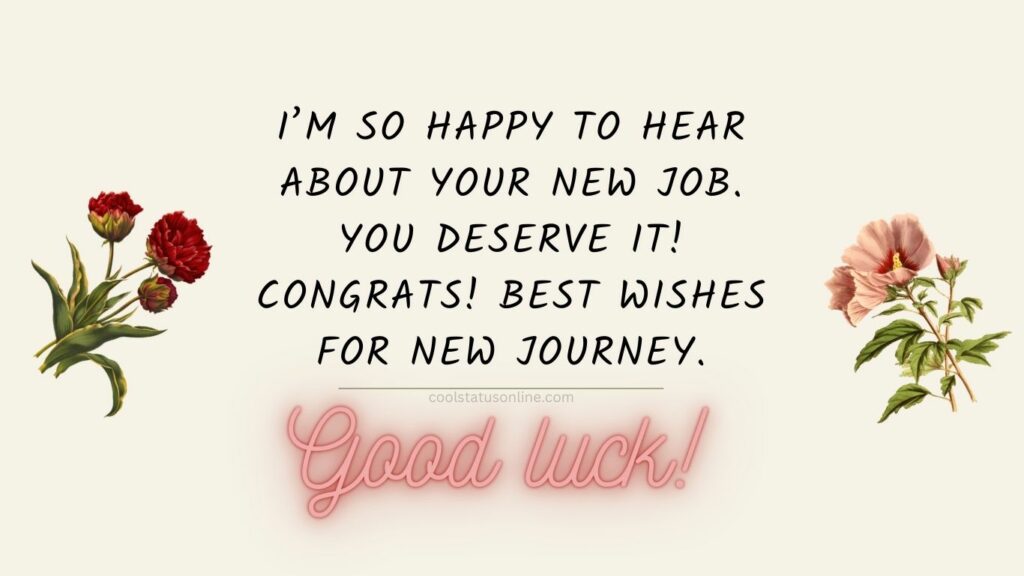 Best wishes for new job